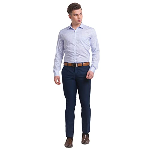 Image of Park Avenue Men's Pure Cotton Print Pattern Slim Fit Semi Cutaway Collar Full Sleeve Formal Shirt