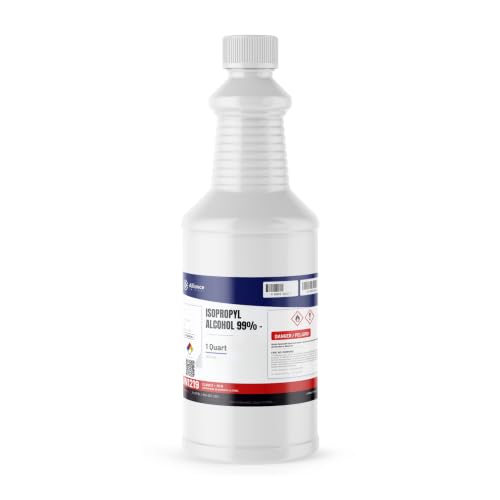 Isopropyl Alcohol 99% - 1 Quart Bottle - High-Purity Concentrated Rubbing Alcohol for Effective Cleaning - Quick-Drying, Domestically Sourced IPA
