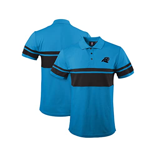 FOCO NFL Football Team Color Chest Stripe Mens Polo Shirt Carolina Panthers X-Large