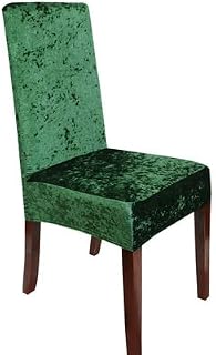 RDTRAVEL Thick Velvet Chair Cover Dining Chair Slipcover Elastic Stretch Chair Cover Case (Emerald, set of 4)