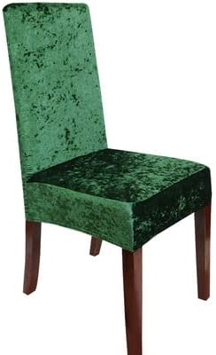 RDTRAVEL Thick Velvet Chair Cover Dining Chair Slipcover Elastic Stretch Chair Cover Case (Emerald, set of 4)
