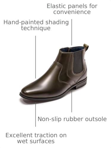 Image of Holy dove Chelsea Boots Men - Genuine Leather,Chelsea Boots for Men with Side Zipper, Casual Slip-On Ankle Boots, Chukka & Oxford Style Dress Boots