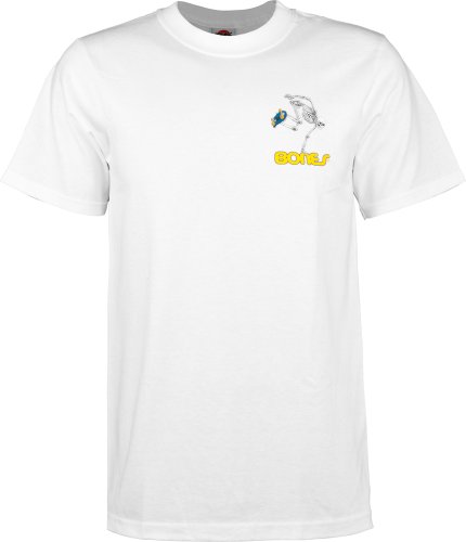 Image of Powell Peralta Skateboard Skeleton T-Shirt, White, 2XL