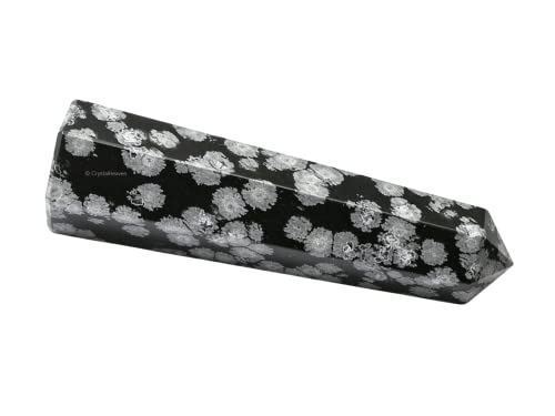 Image of Crystal Heaven Certified Snowflake Obsidian Crystal Tower Obelisk Point For Chakra, Healing And Balancing - Aaa Grade Original Certified Gemstone Agate For Reiki Meditation Yoga Spiritual (3-4 Inches)