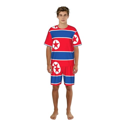 Pyjama homme motif coréen élégant, idéal pour vos week-ends paresseux