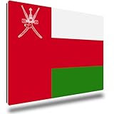 TRIOSK Kühlschrankmagnete Länderflaggen Magnet Flagge Oman Länder Reise Souvenir Geschenk für Reiselustige Frauen Männer Weltenbummler Kühlschrank stark eckig groß 85x55 mm