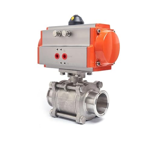 Válvula de bola DN32 de tres piezas para automatizar tuberías industriales con abrazadera 7