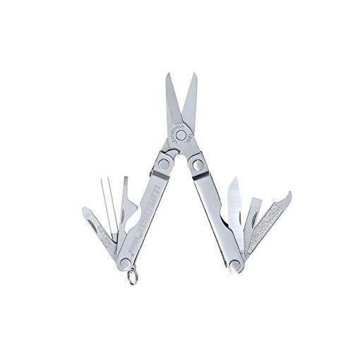 LEATHERMAN, Micra Multiherramienta y Llavero, Incluye Tijeras con Resorte y Herramientas para el Aseo Personal, en Acero Inoxidable, Hecha en Estados Unidos