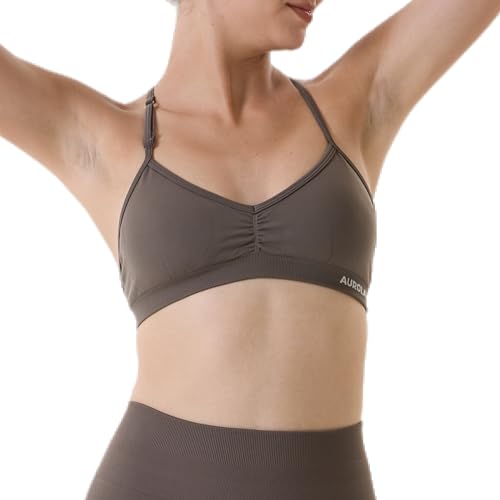 Image of AUROLA Mercury Workout Sports Bras Women Athletic Removable Padded Backless Strapy Minimal Crop Top