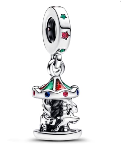 Charms para pulseras con motivo navideño en plata de ley y circonita pura