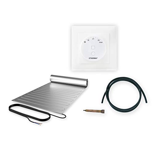 ETHERMA elektrische Fußbodenheizung für Laminat und Parkett, Laminotherm Komplettset , 2 m², 50 x 400 cm, 240 W inklusive Fußbodenregler eTWIST und Montageset, SET-LMSS5-400