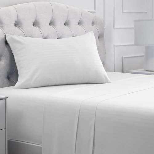 Image of Mellanni Twin Sheets Set - 3 PC Iconic Collection Bedding - Hotel Luxury, Extra Soft, Cooling Bed Sheets - Wrinkle, Fade, Stain Resistant (Twin, Striped White)