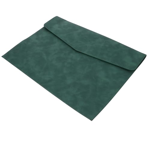 Porte-documents simili cuir vert bouton A4 avec organiseur de dossiers sécurisé pour le bureau