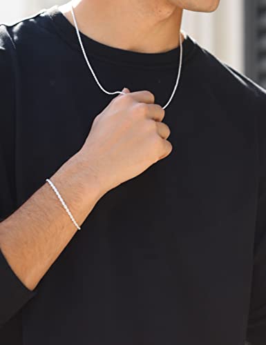 Silver Necklace For Women Men 2.5Mm Rope Chain 925 Sterling Silver Clasp Rope Chain Silver Chain For Men 16/18/20/22/24/26/28/30 Inches(16) #TOP4