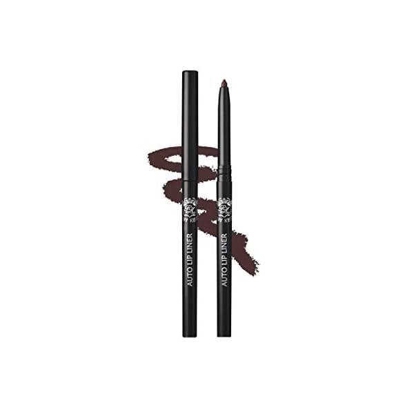 Ruby Kisses Auto Lip Liner Pencil, Long Lasting & Non-Fading, Smooth Application, Non-Feathering with Rich Color, No Sharpener Needed, Ideal for Full Lips Look (Dark Brown)