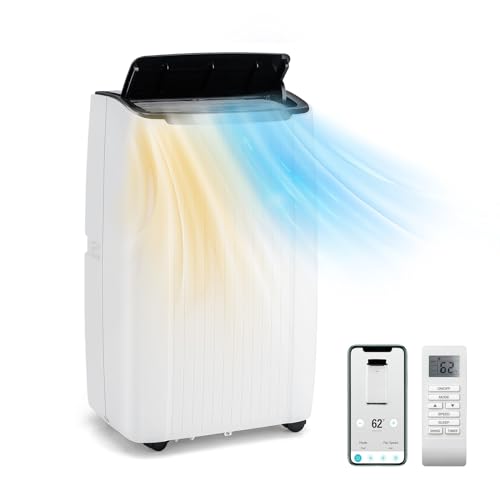 GOPLUS 14000BTU Klimaanlage mit Abluftschlauch, mobiles Klimagerät | 5 in 1: Kühlen, Heizen, Entfeuchten, Belüften, Auto | Schlafmodus | App...