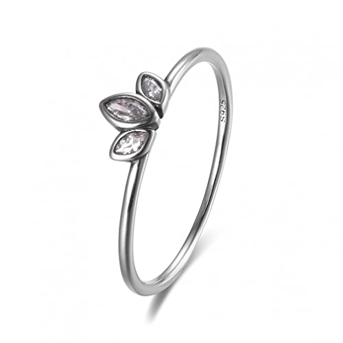 Bagues en argent Sterling 925 pour femmes éclatantes en oxyde de Zircon blanc