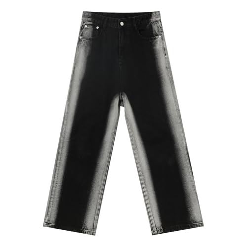 Men's Denim Jeans Korean Style Color Block Casual Relaxed Daily Weekend Commuter Lounge Pants for Men