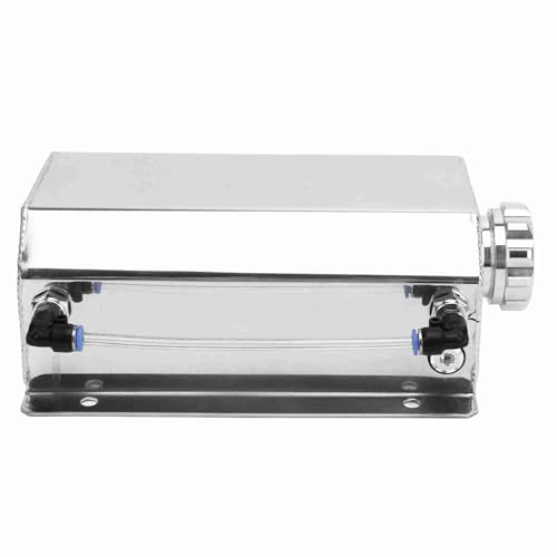 Zerodis Radiators Accessories Tank 2L Capacity Durable Construction Ideal for Engine Cooling and Performance Enhancement for Vehicles Aluminum Alloy Coolant (Silver) - Thumbnail 2