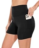 HIGHDAYS 5” Biker Shorts for Women with Pockets-High Waist Tummy Control Spandex Workout Yoga Running Gym Activewear, Pockets,Black, Extra Plus Size