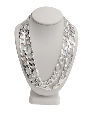 925 Sterling Silver Figaro Chain 10 mm Unisex Style4