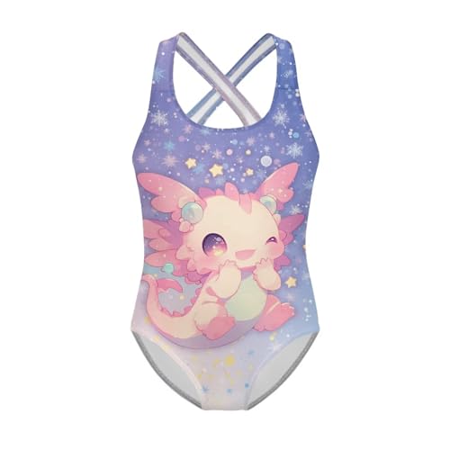 Image of Girls One Piece Swimsuits Teens Sleeveless Back Cross Strap Bathing Suit Kids Quick Dry Cute Beach Swimwear(5-14)