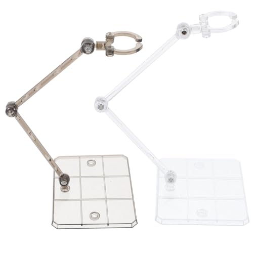 MOLUCKFU 2個アクションフィギュアスタンド ドールフィギュア用ディスプレイラック おもちゃ人形ホルダー 平置き安定設計 展示台 収納台 家 店舗 ショップ向け