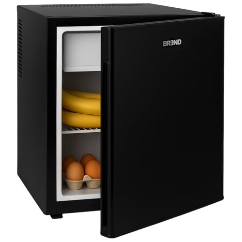 BREND BR-2241 Mini réfrigérateur avec congélateur - 42 + 5 litres - Réfrigérateur combiné - Éclairage LED - Noir - Idéal bureau, camping, chambre