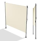 Juskys Tenda Verticale Barbados 200x310 cm - Tenda a pinza estensibile, protezione solare e visiva, resistente alle intemperie e ai raggi UV, idrorepellente - Beige