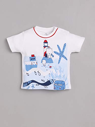 Image of BABY GO Baby Boys & Baby Girls Cotton Clothing Set | Newborn Infant T-Shirt & Shorts Combo | Soft Breathable Summer Outfit | Cute Printed Top with Elastic Waist Shorts | Casual Daily Wear Set