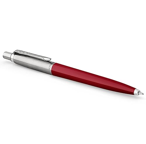 Image of Parker Jotter Originals Ballpoint Pen, Classic Red Finish, Medium Point, Blue Ink, 1 Count - Smooth Writing, Sleek, Polished, Professional, Desk Essentials