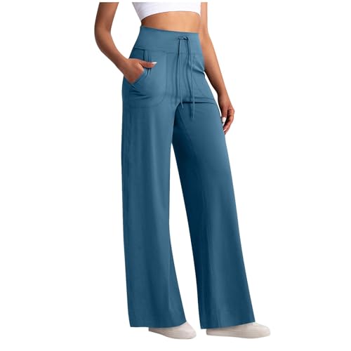 Pantalones de yoga con bolsillos y cordón que estilizan la figura gracias a su cintura alta