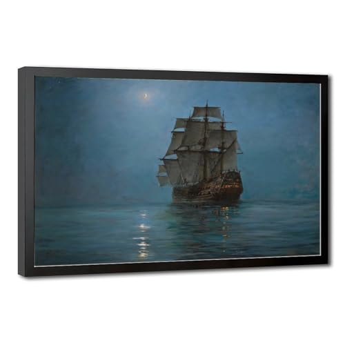 Affiches sur toile de voilier Montague Dawson Le Croissant de Lune 40x61 cm