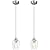 VONLUCE Pendant Lights Kitchen Island, Brushed Nickel Pendant Light Fixtures with E26 Base & Adjustable Cable, Modern Pendant Lighting with Glass Shade for Living Room Bedroom Hallway, 2 Packs
