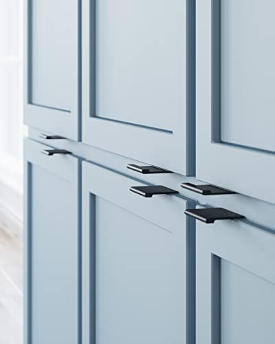 Image of Design House Edge Cabinet Pull, 26mm, Matte Black | Surface, Contemporary /Modern, Aluminum, 10-Pack, Hardware, 206623-BLK