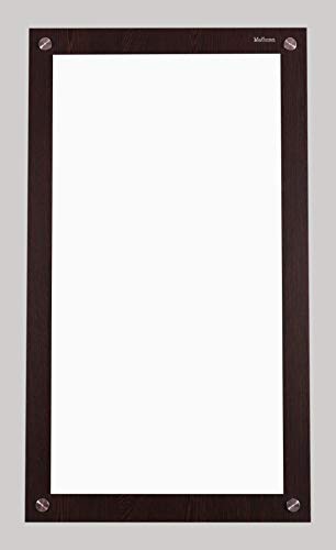 Image of Madhuran Engineered Wood Frameless Wall Mounted Mirrors (39.5X68 CM, Wenge) Bathroom Washbasin Toilet Organizer Dressing Table Cupboard Makeup Organisers