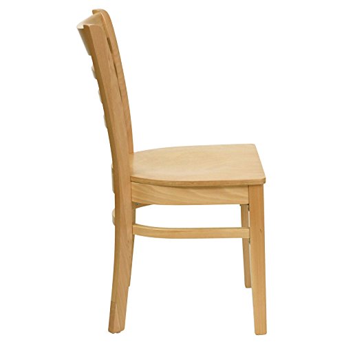 Image of Flash Furniture HERCULES Series Ladder Back Walnut Wood Restaurant Chair