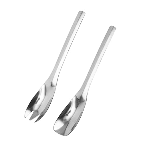 UTHCLO Salad Fork Spoon Set Long Handled Silverware for Dinner Family Restaurant Use