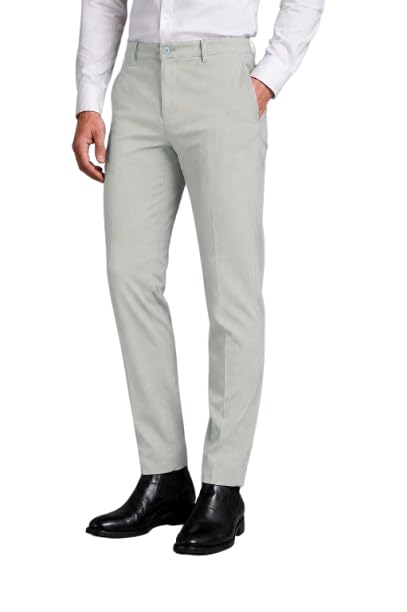 sognare Men's 4-Way Stretchable Premium Formal Trousers || Textured Ultra-Comfort Easy Care Fabric || Modern Tailored Slim Fit Chinos for Work, Weekend & Everyday Comfort-picture-25
