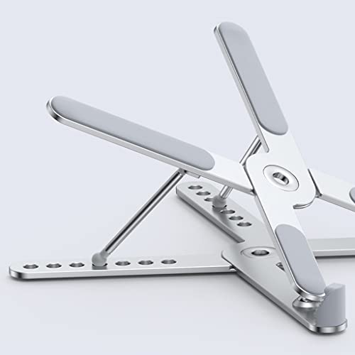 Soporte para ordenador portátil elevador de escritorio de aluminio plateado ajustable 4