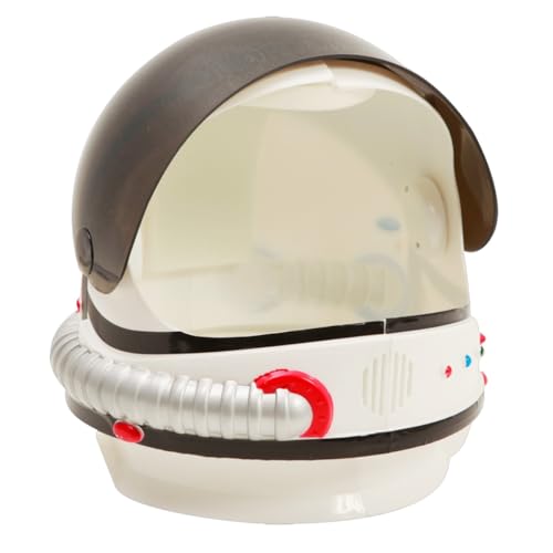 My Other Me - Acessório capacete unissexo adulto de astronauta preto e branco com viseira, tubo flexível e detalhes decorativos medidas 50-60 cm. Perfeito para completar o seu visual galáctico