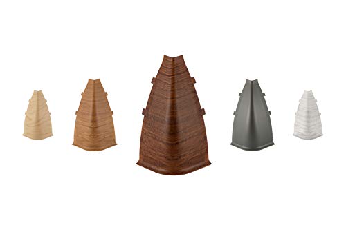 LEMAL Esquinas exteriores, PVC 70x50mm - Accesorios para zócalos con canalización de cables - (8630 Aspecto madera marrón, 1 ud.) Listones de transición de plástico Cover