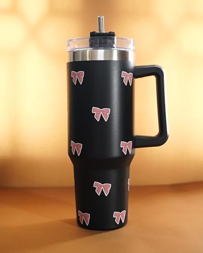 Image of 1200ML Stainless Steel Tumbler Hot and Cold with Handle and Lid and 2 Straws, Double Insulated Cup Leak Proof Mug Cupholder for Gym, Travelling (redbowsss)
