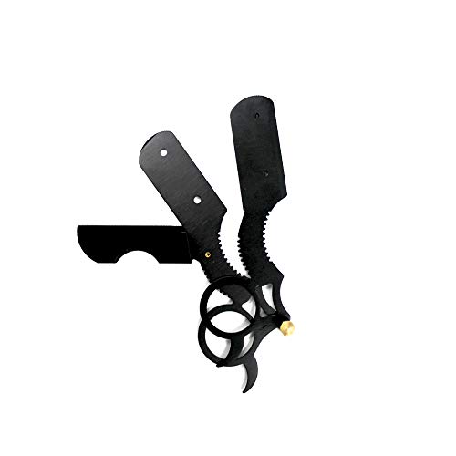 Navalha Barbeiro Portátil Dedeira Fixa Lâminas Ajustáveis Parafuso Aço Inox Barba Bigode Cavanhaque