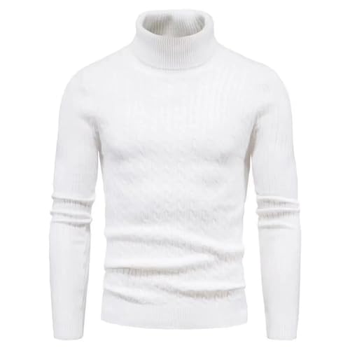 Men PlTurtleneck Pullover Sweater Fashion Solid Slim Fit Long Sleeve Knitted Bottoming Sweater3