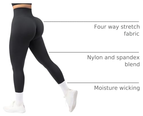 Image of MOOSLOVER Seamless Butt Lifting Workout Leggings for Women High Waist Yoga Pants Compression Contour Tights