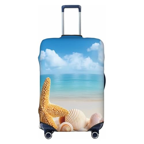 Beach Starfish Shell Print Luggage Covers Suitcase Protector Fit 18-32 Inch Luggage-Medium