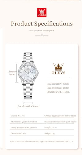Image of OLEVS Gold Watches for Women Original Luxury Small Square Diamond Wrist Watch Analog Quartz Stainless Steel Waterproof Stylish Ladies Watch Date