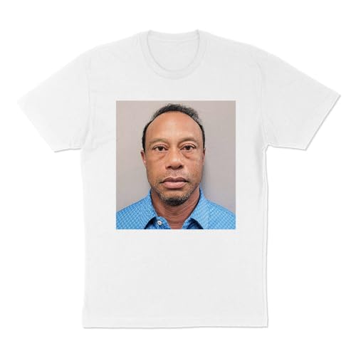 Tiger Golf Mugshot Shirt Unisex Medium White