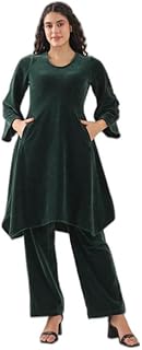 jisora Women's Velvet Green Winter Set-picture-44
